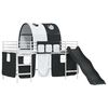 vidaXL Lit mezzanine pour enfants Blanc et Noir 99,5 x 200 cm M&eacute;tал