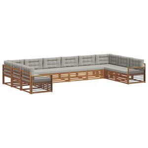 vidaXL Ensembles de canap&eacute;s 10 pc Gris Naturel et Clair