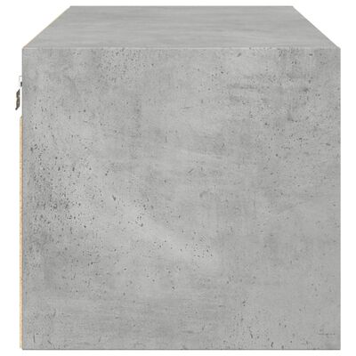 vidaXL Armoire murale avec portes en verre gris béton 102x37x35 cm