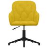 vidaXL Chaise pivotante de bureau Jaune Velours