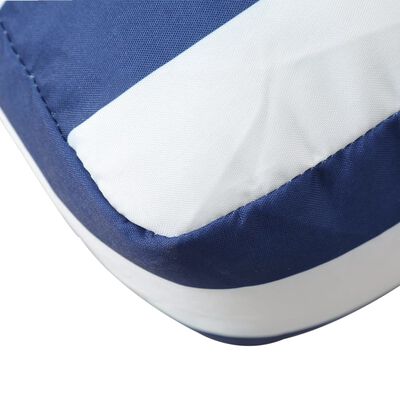 vidaXL Coussin de palette rayures bleues et blanches 50x50x12 cm tissu