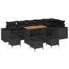 vidaXL Ensemble de canap&eacute; de jardin avec coussin 10 pcs Noir polyrotin