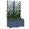vidaXL Jardinière de jardin avec treillis Bleu Gris 80x40x136 cm PP