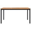 vidaXL Table de jardin Naturel et Noir 150 x 90 x 75 cm