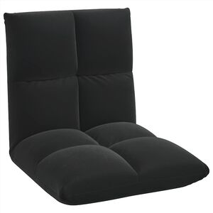 vidaXL Fauteuil de sol ajustable Noir Velours