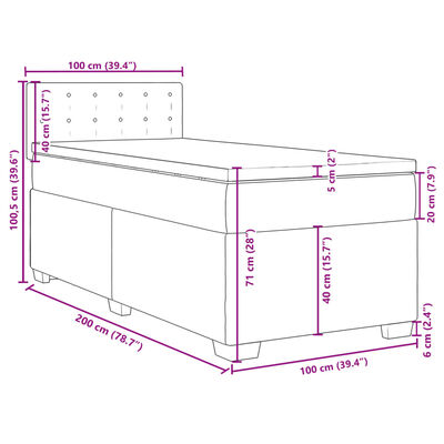 vidaXL Sommier à lattes de lit avec matelas Vert foncé 100x200 cm