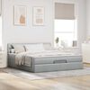 VidaXL Cadre de lit ottoman et matelas gris clair 180x200 cm tissu