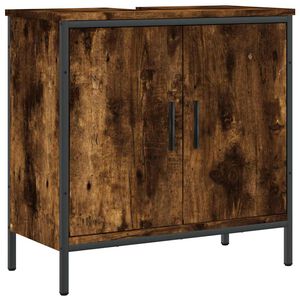 vidaXL Armoire lavabo de salle de bain ch&ecirc;ne fum&eacute; 60x30x60 cm