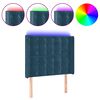 vidaXL T&ecirc;te de lit &agrave; LED Bleu fonc&eacute; 93x16x118/128 cm Velours