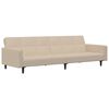 vidaXL Canap&eacute;-lit &agrave; 2 places avec tabouret Cr&egrave;me Tissu microfibre