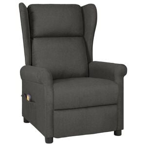 vidaXL Fauteuil de massage Gris fonc&eacute; Tissu