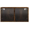 vidaXL Armoire murale avec portes en verre chêne fumé 68,5x37x35 cm