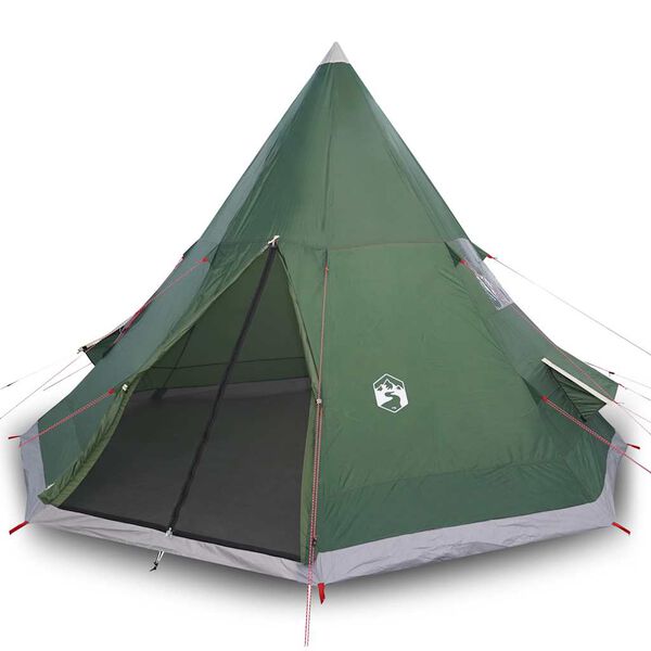 vidaXL Tente de camping tipi 4 personnes vert imperméable