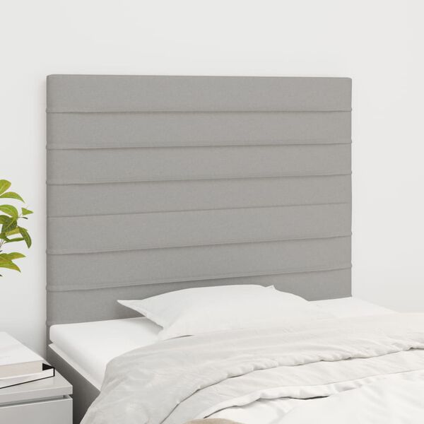 vidaXL T&ecirc;te de lit Gris clair 90x5x118/128 cm Tissu