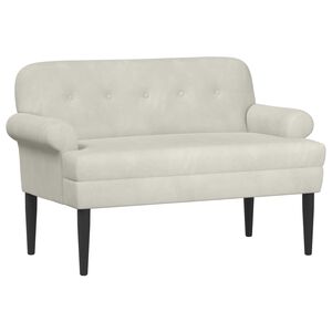 vidaXL Canap&eacute; love seat avec capitonnage en boutons Cr&egrave;me Velours