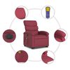 vidaXL Fauteuil inclinable de massage &eacute;lectrique Rouge bordeaux Tissu