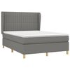 vidaXL Sommier &agrave; lattes de lit avec matelas Gris fonc&eacute; 140x200cm Tissu
