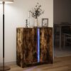 vidaXL Buffet avec LED ch&ecirc;ne fum&eacute; 77x34x85 cm bois d'ing&eacute;nierie