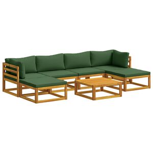 vidaXL Ensemble de Canap&eacute;s 7 pc Naturel Bois d'Acacia Massif