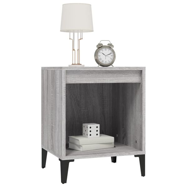 vidaXL Table de chevet Sonoma gris 40x35x50 cm
