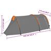 vidaXL Tente de camping pour 4 personnes gris et orange