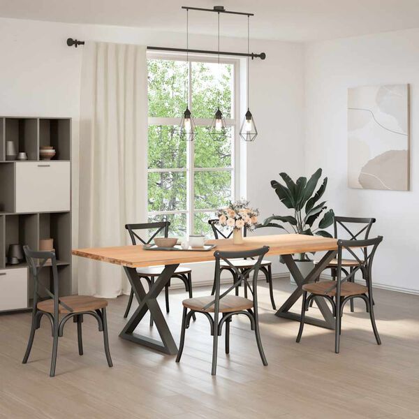 vidaXL Pieds de table à manger 2 pièces Anthracite 90 x (72-73,3) cm Acier