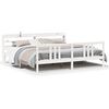 vidaXL Cadre de lit avec t&ecirc;te de lit sans matelas blanc 200x200 cm