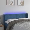 vidaXL T&ecirc;te de lit &agrave; LED Bleu fonc&eacute; 147x16x78/88 cm Velours