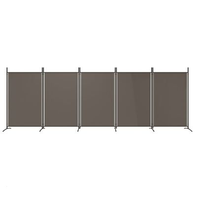 vidaXL Cloison de séparation 5 panneaux Anthracite 433x180 cm Tissu