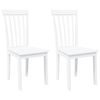 vidaXL Chaises à manger 2 pcs blanc bois massif caoutchouc