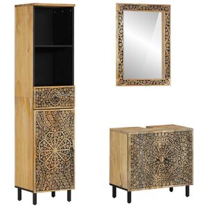 vidaXL Ensemble de meubles de salle de bain 3 pcs bois manguier massif