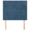 vidaXL T&ecirc;te de lit Bleu fonc&eacute; 90x5x118/128 cm Velours