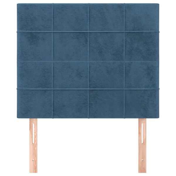 vidaXL T&ecirc;te de lit Bleu fonc&eacute; 90x5x118/128 cm Velours