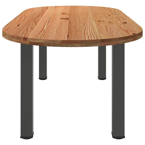 vidaXL Table &agrave; manger 220x100x74 cm bois de ch&ecirc;ne massif ovale
