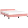 vidaXL Cadre de lit et tête de lit sans matelas rose 140x190cm velours