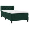 vidaXL Sommier &agrave; lattes de lit avec matelas Vert fonc&eacute; 90x200 cm