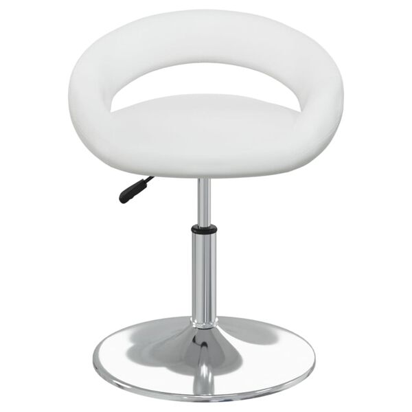 vidaXL Chaise pivotante de salle &agrave; manger Blanc Similicuir