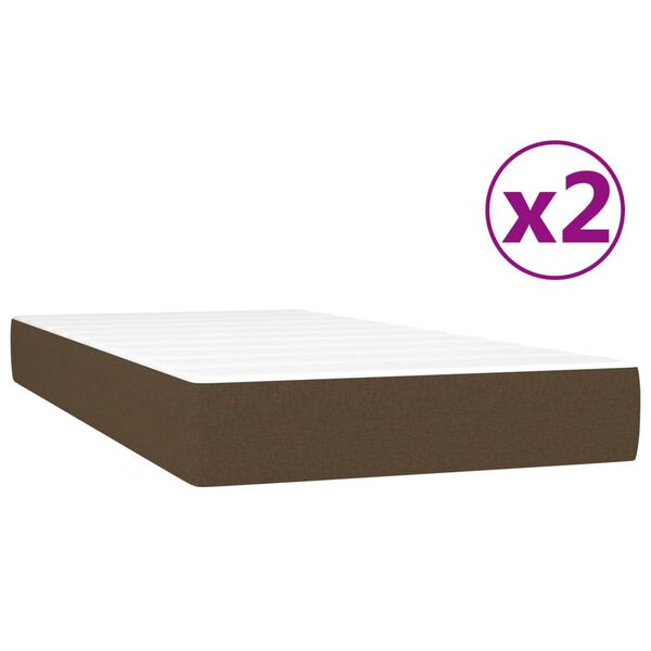 vidaXL Sommier à lattes de lit avec matelas Marron foncé 200x200 cm