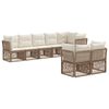 vidaXL Ensemble de canap&eacute; de jardin 8 pcs Beige polyrotin