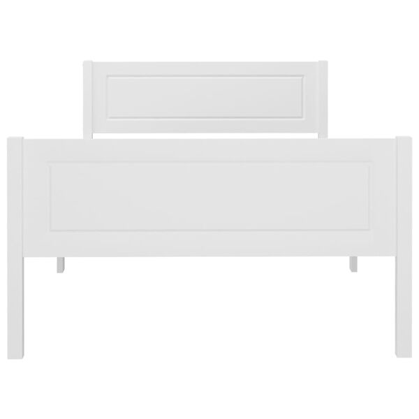vidaXL Cadre de lit Bois de pin massif Blanc 90x200 cm