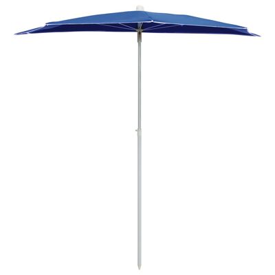 vidaXL Demi-parasol de jardin avec mât 180x90 cm Bleu azuré