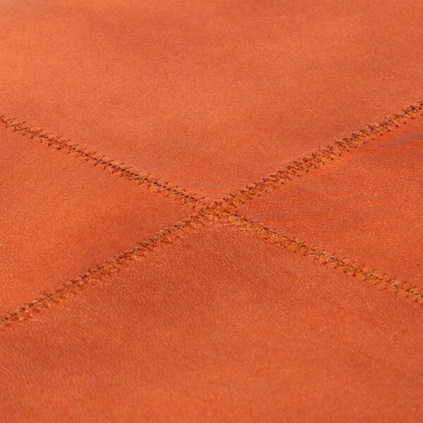 vidaXL Banc de rangement Cuir v&eacute;ritable Bois de manguier 80x44x44 cm