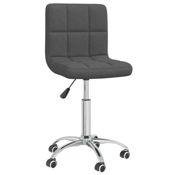 vidaXL Chaise pivotante de bureau Gris foncé Tissu