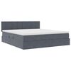 vidaXL Lit de Rangement avec matelas Gris fonc&eacute; 180 x 200 cm Velours