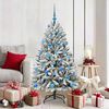 vidaXL Sapin de No&euml;l artificiel Vert et blanc 150 cm PVC et m&eacute;tal