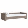 vidaXL Lit avec matelas et &eacute;clairage USB Taupe Tissu 90x200 cm