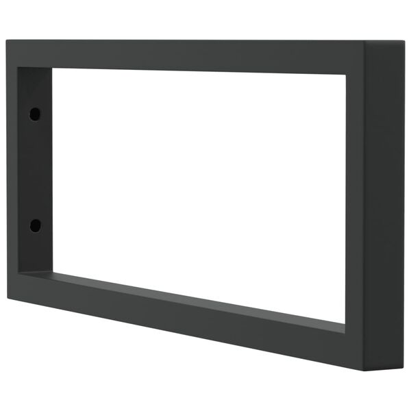 vidaXL Supports d'&eacute;tag&egrave;res pour lavabo 2 pcs noir rectangulaire acier