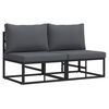 vidaXL Mobilier de jardin 2 Pi&egrave;ce Noir et anthracite 70 x 71,5 x 71 cm