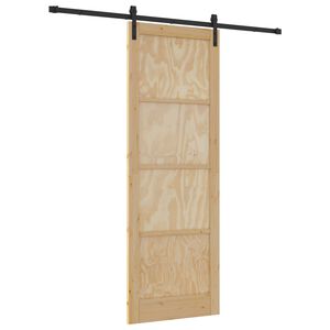 vidaXL Porte coulissante Naturel 83 x 232 cm Bois de pin massif