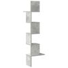 vidaXL Étagère murale d'angle gris béton 32x32x127,5cm bois ingénierie